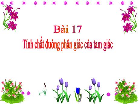 Bài giảng Toán 8 (Kết nối tri thức) - Bài 17: Tính chất đường phân giác của tam giác - Trường THCS Cấp Tiến - Bạch Đằng