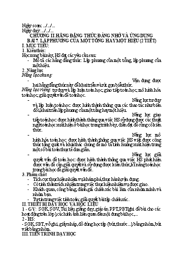 Giáo án Toán 8 - Chương 2 - Bài 7: Lập phương của một tổng hay một hiệu - Trường THCS Đông Tây Hưng