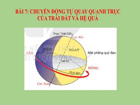 Bài giảng Địa lí 6 (Kết nối tri thức) - Bài 7: Chuyển động tự quay quanh trục của Trái đất và hệ quả - Trường THCS Đông Tây Hưng