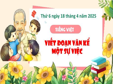 Bài giảng Tiếng Việt 2 (Kết nối tri thức) - Bài: Viết đoạn văn kể một sự việc - Năm học 2024-2025 - Trần Thị Hoài Trang