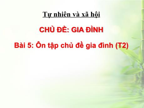 Bài giảng Tự nhiên xã hội 1 (Kết nối tri thức) - Bài 5: Ôn tập chủ đề gia đình (Tiết 2) - Năm học 2024-2025 - Lê Thị Quyên