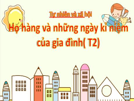 Bài giảng Tự nhiên xã hội 3 (Kết nối tri thức) - Bài 1: Họ hàng và những ngày kỉ niệm của gia đình (Tiết 2) - Năm học 2024-2025 - Lê Thị Quyên