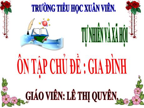 Bài giảng Tự nhiên xã hội 3 (Kết nối tri thức) - Bài: Ôn tập chủ đề Gia đình - Năm học 2024-2025 - Lê Thị Quyên
