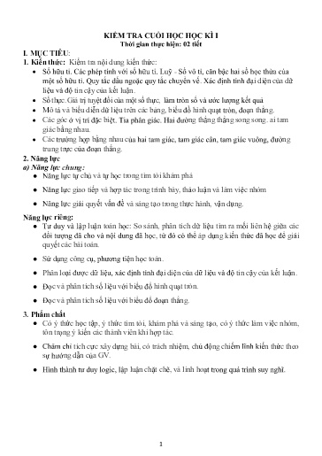 Đề kiểm tra cuối học kì 1 môn Toán 7 - Năm học 2024-2025 - Trường THCS Đông Tây Hưng (Có đáp án + Ma trận)