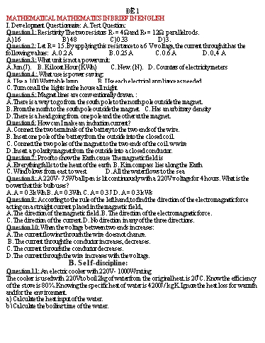 Đề kiểm tra Vật lí 9 - Đề 2 - Phạm Văn Minh (Có đáp án)