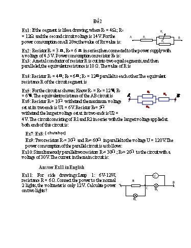 Đề song ngữ Vật lí 9 - Đề 2 - Phạm Văn Minh (Có đáp án)