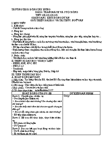 Giáo án Ngữ văn 7 - Bài 10: Trang sách và cuộc sống - Trường THCS Đông Tây Hưng