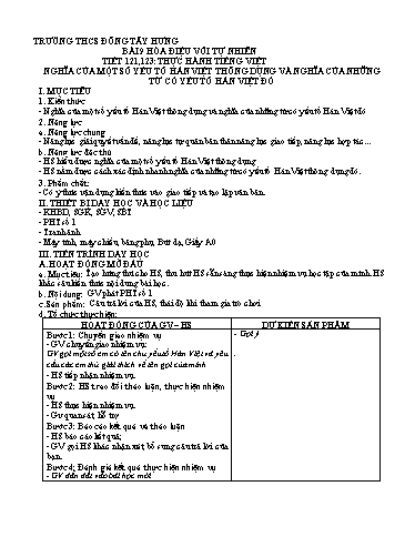 Giáo án Ngữ văn 7 - Bài 9: Hòa điệu với tự nhiên - Trường THCS Đông Tây Hưng