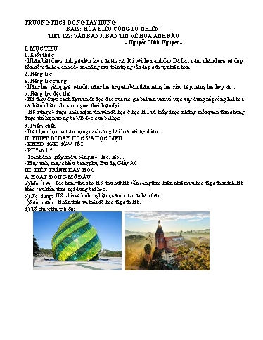 Giáo án Ngữ văn 7 - Tiết 122 - Bài 9: Hòa điệu với tự nhiên - Trường THCS Đông Tây Hưng