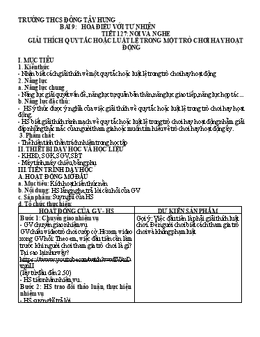 Giáo án Ngữ văn 7 - Tiết 17 - Bài 9: Hòa điệu với tự nhiên - Trường THCS Đông Tây Hưng