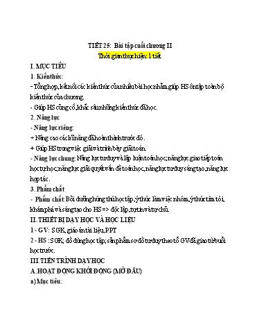 Giáo án Toán 6 - Tiết 25 - Bài tập cuối chương 1 - Trường Trung học cơ sở Đông Tây Hưng