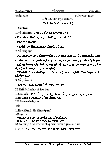 Giáo án Toán Lớp 8 - Tuần 34 - Bài: Ôn tập cuối học kì 2 - Trường THCS