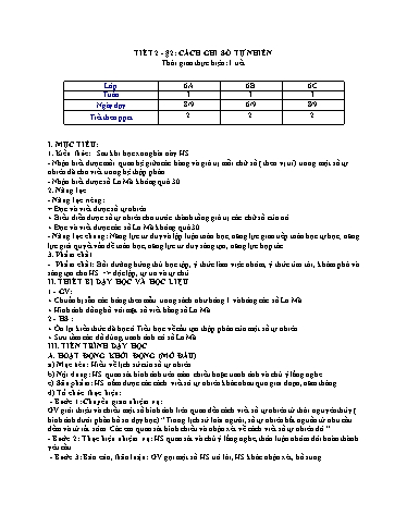 Kế hoạch bài dạy Toán 6 (Kết nối tri thức) - Bài 2: Cách ghi số tự nhiên - Trường Trung học cơ sở Đông Tây Hưng