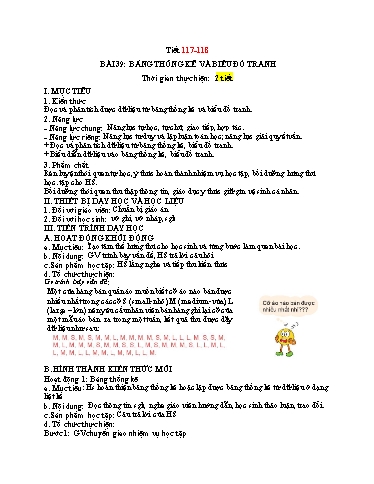 Kế hoạch bài dạy Toán 6 (Kết nối tri thức) - Tiết 117+118 - Bài 39: Bảng thông kê và biểu đồ tranh - Trường Trung học cơ sở Đông Tây Hưng