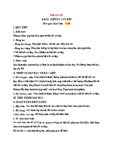 Kế hoạch bài dạy Toán 6 (Kết nối tri thức) - Tiết 121+122 - Bài 41: Biểu đồ cột kép - Trường Trung học cơ sở Đông Tây Hưng