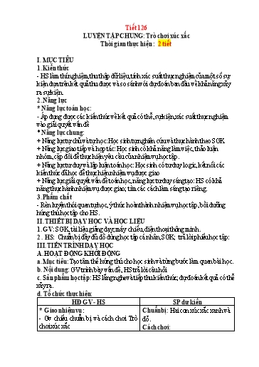 Kế hoạch bài dạy Toán 6 (Kết nối tri thức) - Tiết 126 - Bài: Luyện tập chung - Trường Trung học cơ sở Đông Tây Hưng