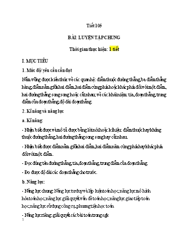 Kế hoạch bài dạy Toán 6 - Tiết 105 - Bài: Luyện tập chung - Trường Trung học cơ sở Đông Tây Hưng