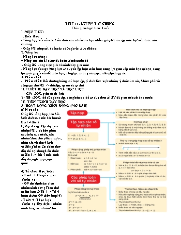Kế hoạch bài dạy Toán 6 - Tiết 11, Bài: Luyện tập chung - Trường Trung học cơ sở Đông Tây Hưng