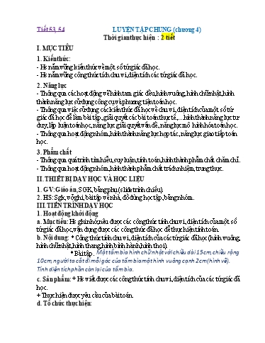 Kế hoach bài dạy Toán 6 - Tiết 53+54 - Bài: Luyện tập chung chương 4 - Trường Trung học cơ sở Đông Tây Hưng