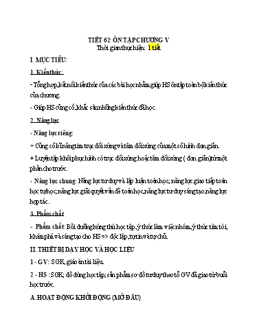 Kế hoach bài dạy Toán 6 - Tiết 62 - Bài: Ôn tập chương IV - Trường Trung học cơ sở Đông Tây Hưng