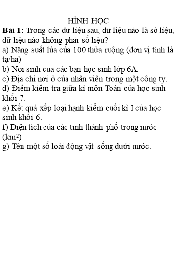 Tài liệu một số bài tập cơ bản Toán 6 - Trường Trung học cơ sở Đông Tây Hưng